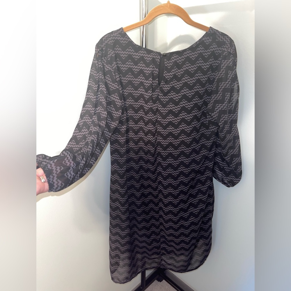 3/4 Sleeve, Sheer with lining, Mini Dress